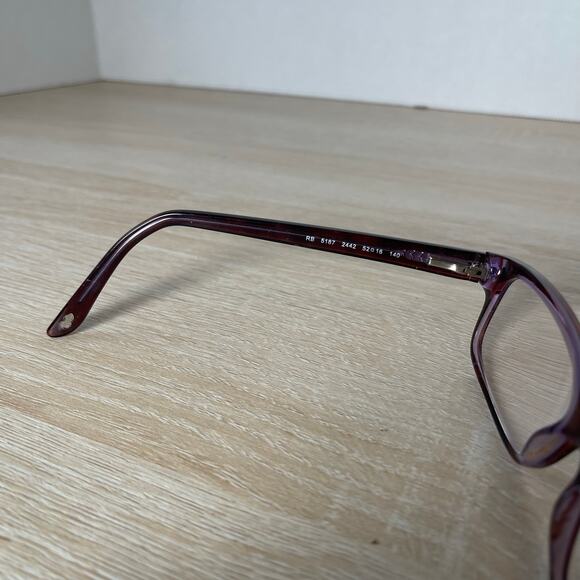 Ray-Ban RB5187 2442 Tortoise Shell Red Purple Eyeglasses 52-16-140 FRAMES ONLY - Picture 5 of 10